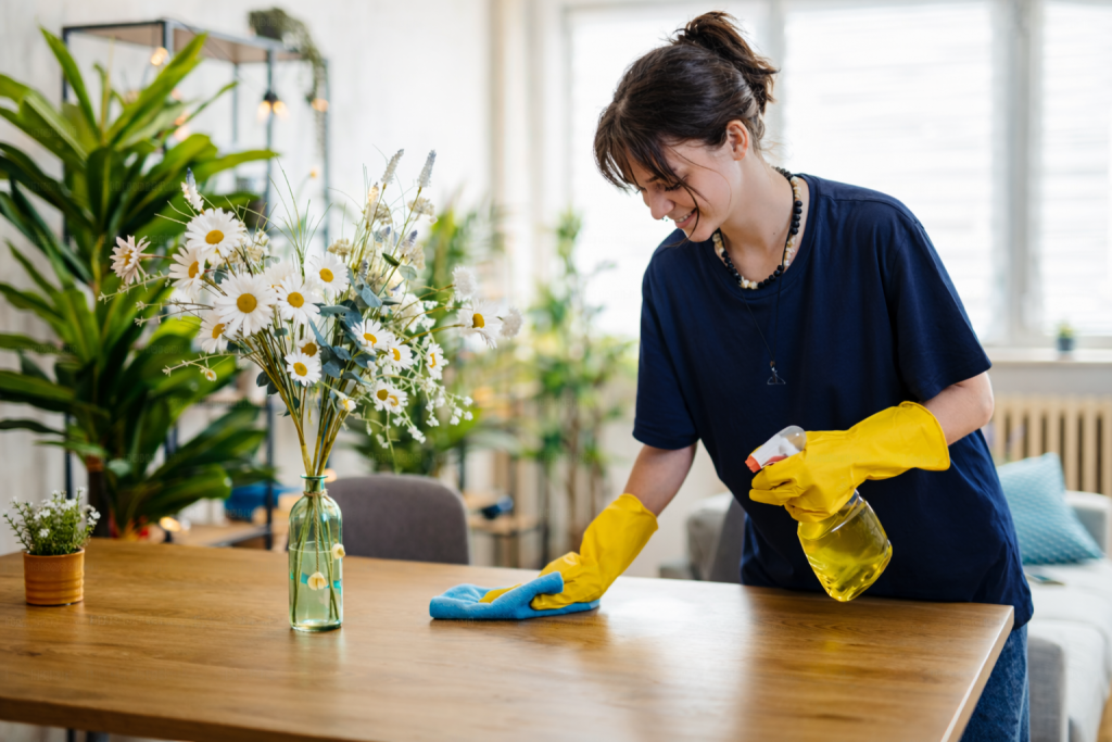 Cleanings A Breeze staff cleaning tables in Wasilla home